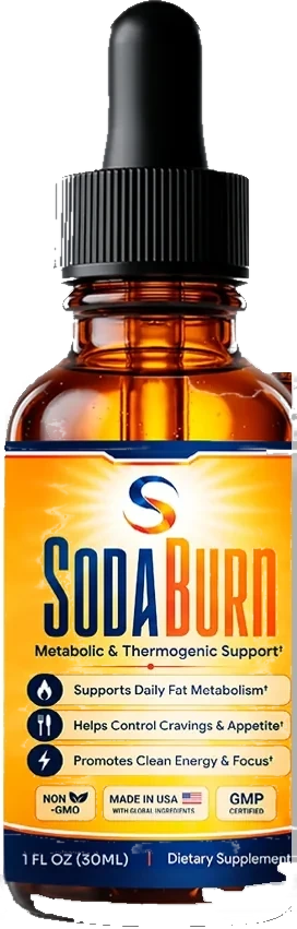 Two bottles of Sodaburn liquid metabolic and thermogenic support, 1 fl oz (30 ml) each