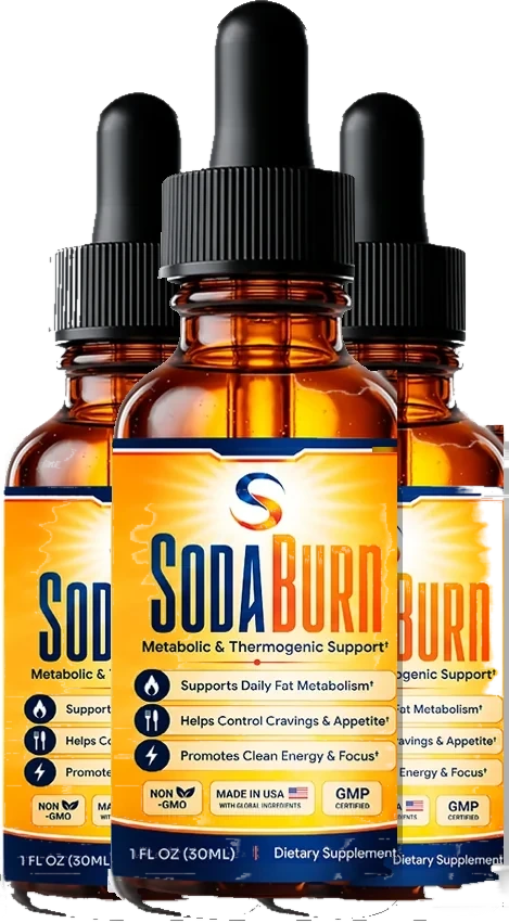 Three-bottle Sodaburn supply — a 90-day metabolic support routine with free shipping
